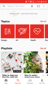 2ª Captura de tela do aplicativo do TED Talks