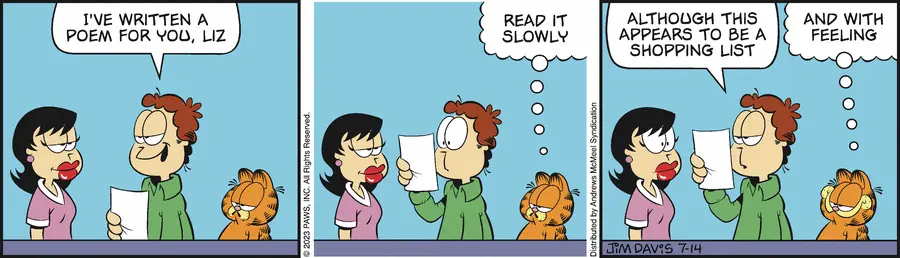 Tirinhas em inglês: Garfield (Jim Davis)