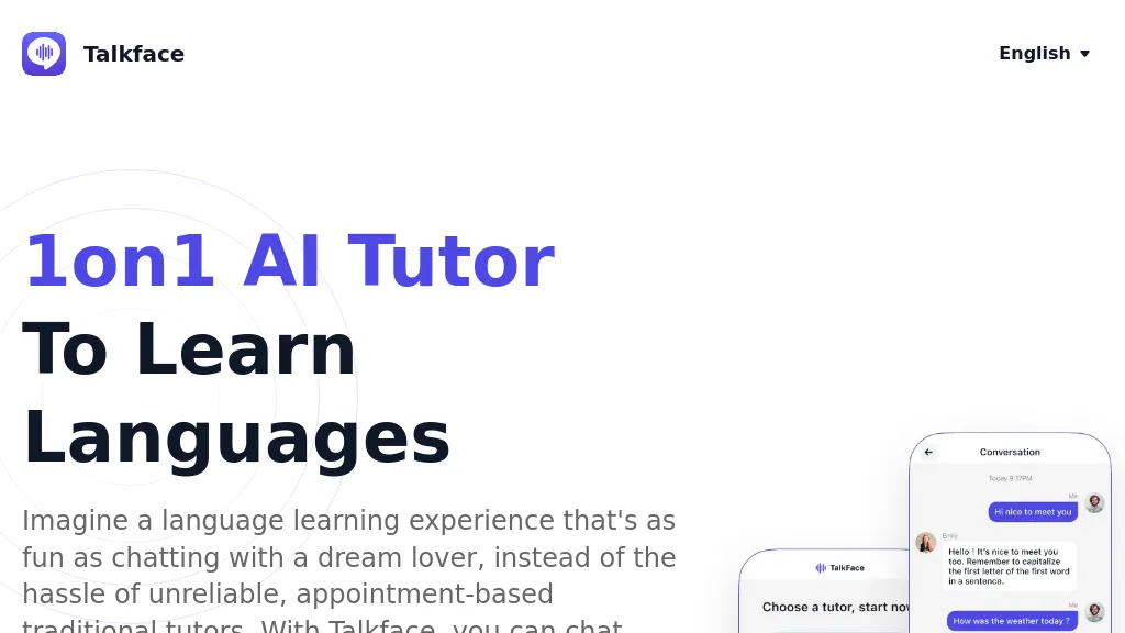 Talkface: Inteligência Artificial para aprender inglês